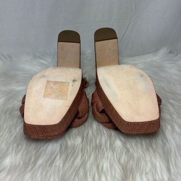 Loeffler Randall Fae Braided Raffia Platform Ankle Strap Sandals Sz 11 - Picture 7 of 7